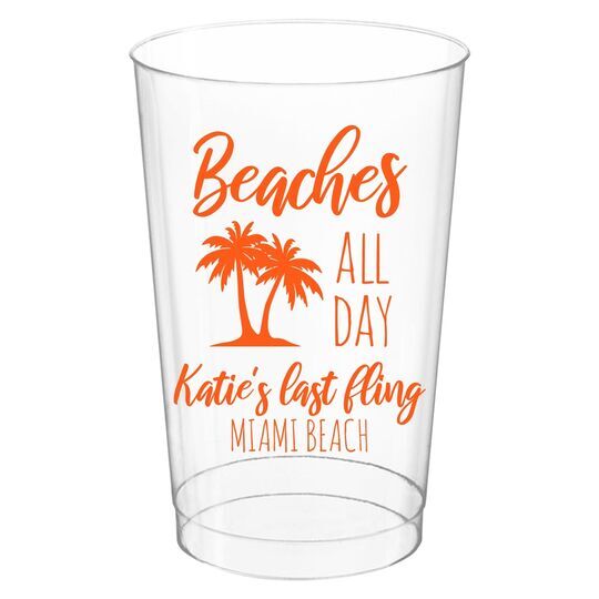 Beaches All Day Clear Plastic Cups